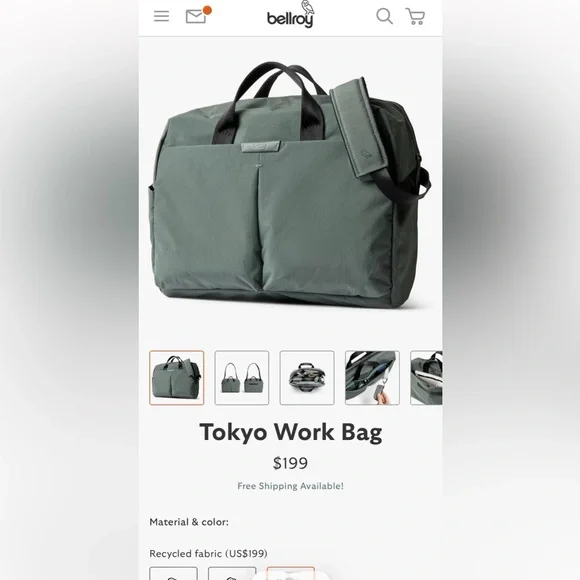 Bellroy Tokyo Olive Green Bag - Picture 4 of 4